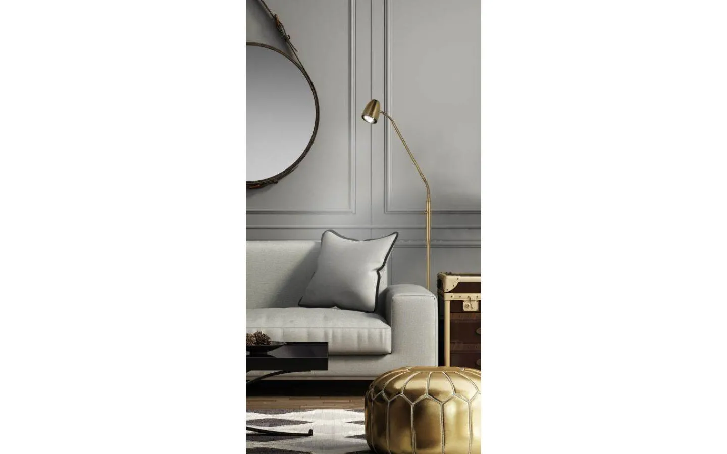 Golvläslampor-Aneta Sandnes Golvlampa 140cm Mässing