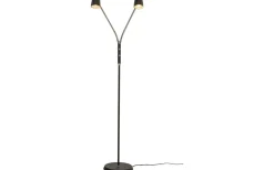 Golvläslampor-Aneta Sandnes Golvlampa Dubbel 140cm Svart/Krom