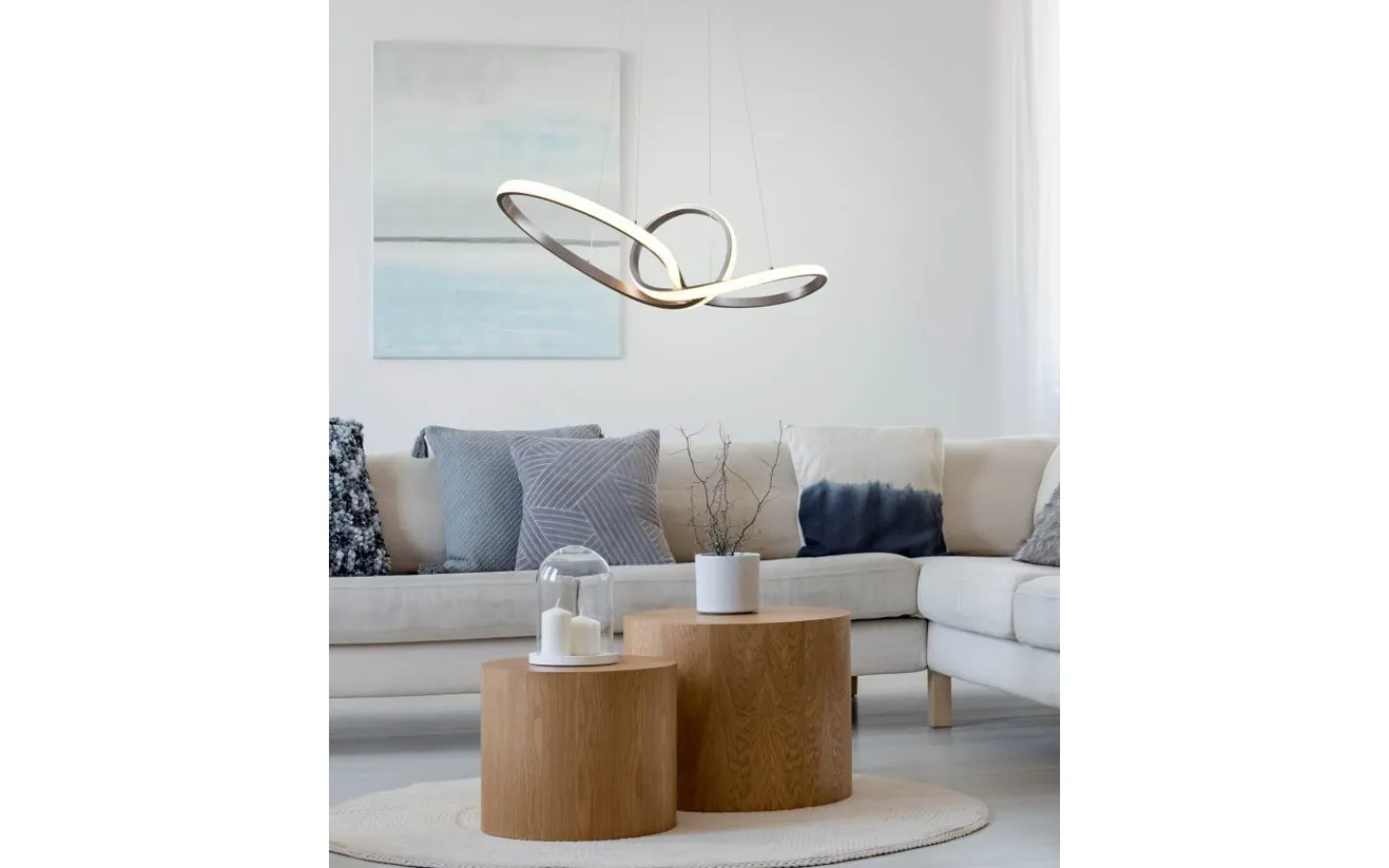 Stora Taklampor Ø70-150 Cm < Reality Sansa Takpendel 80cm LED i borstat stål