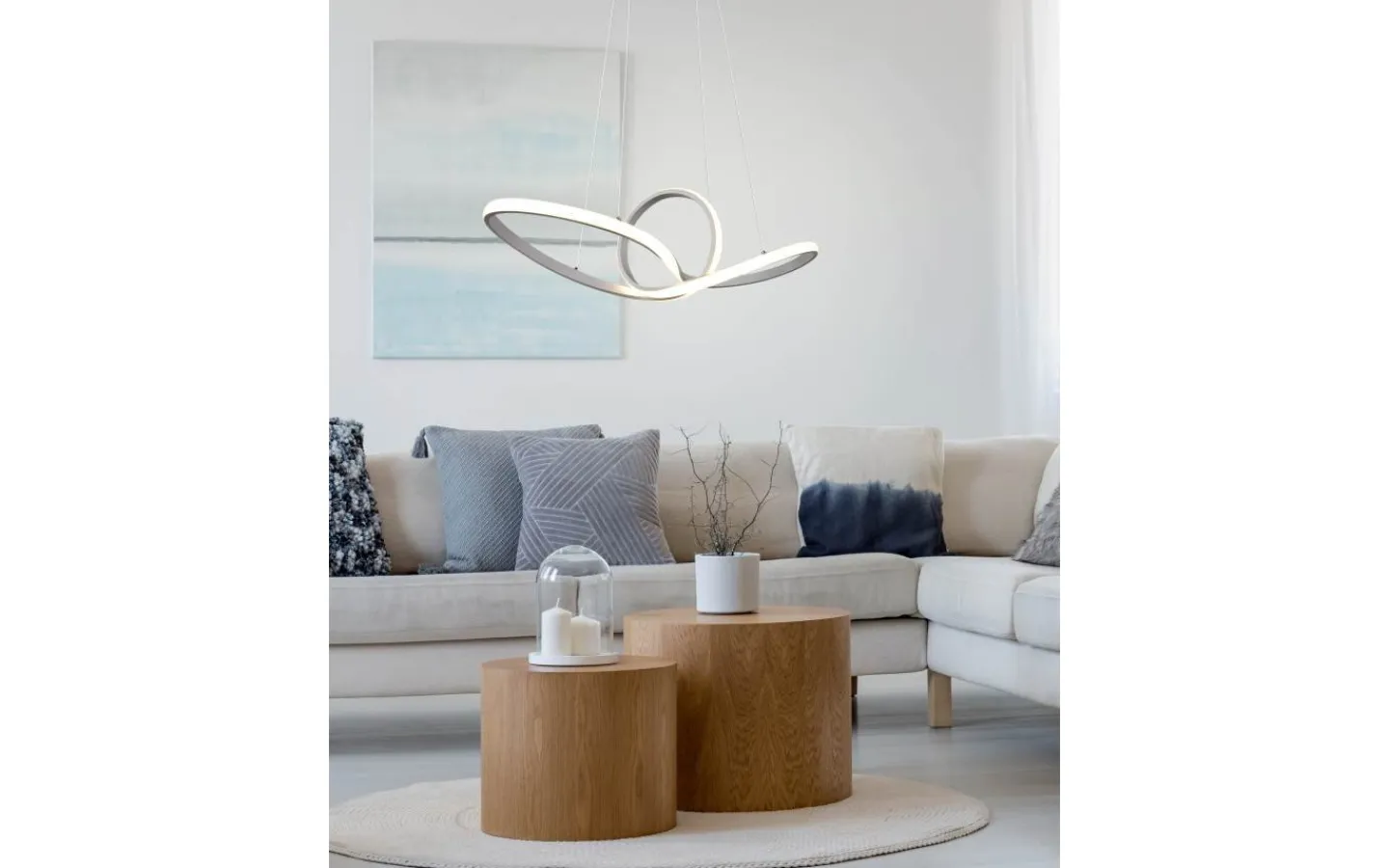 Stora Taklampor Ø70-150 Cm-Reality Sansa Takpendel 80cm LED matt vit