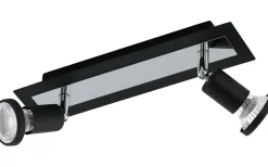 Avlånga Takspotlights|Takspot Med 2 Lampor-Eglo Sarria Takspotlight 30cm GU10 LED 3000K 2x4,5W Svart