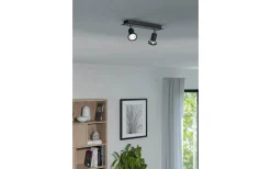 Avlånga Takspotlights|Takspot Med 2 Lampor-Eglo Sarria Takspotlight 30cm GU10 LED 3000K 2x4,5W Svart