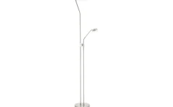Uplight|Golvläslampor-Eglo Sarrione Golvlampa 180cm LED 3000K 2,8+17W Matt Nickel