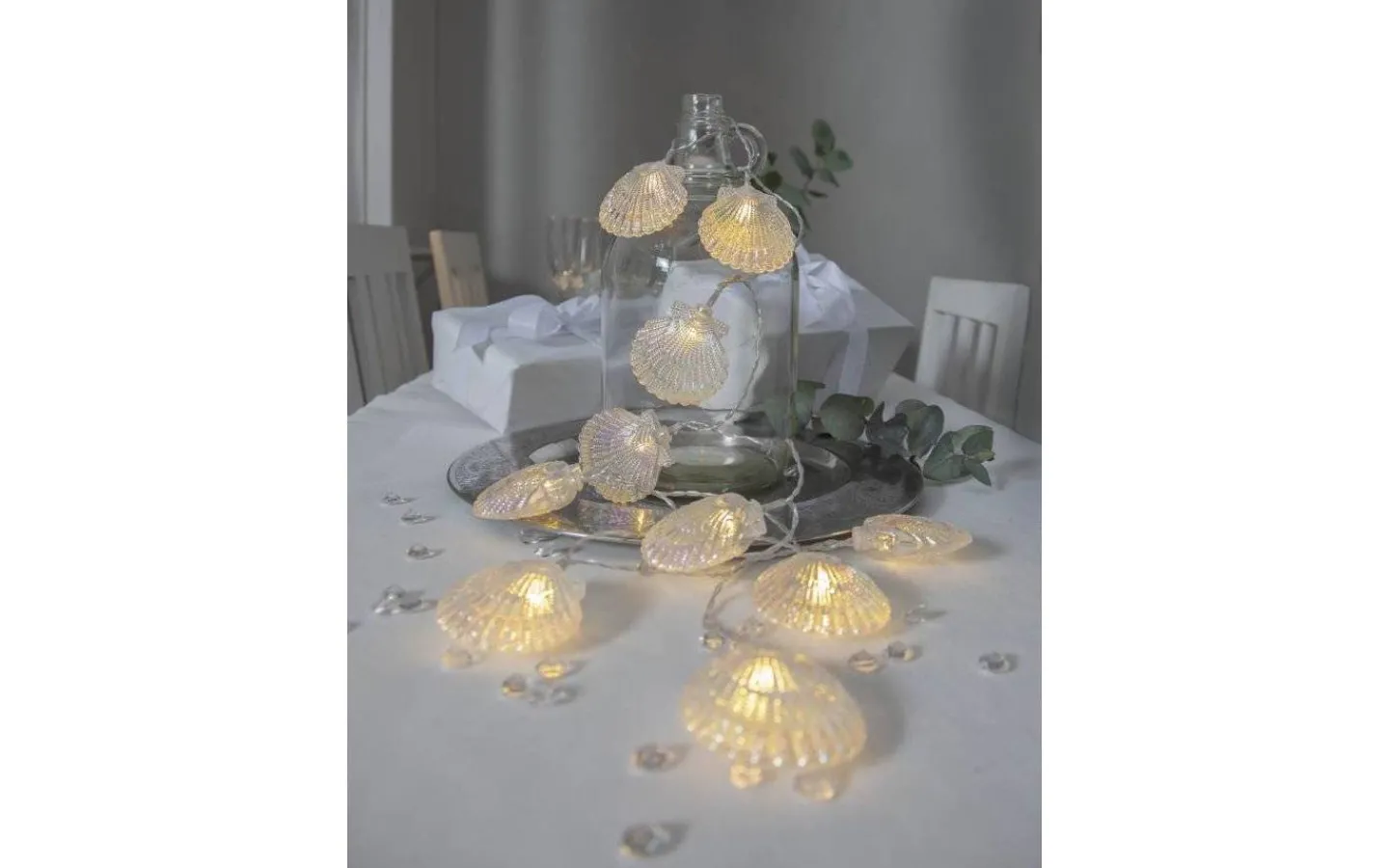 Batterislingor Inomhus|Barnrum-Star Trading Seashell Batteridriven Ljusslinga Timer 1,35m