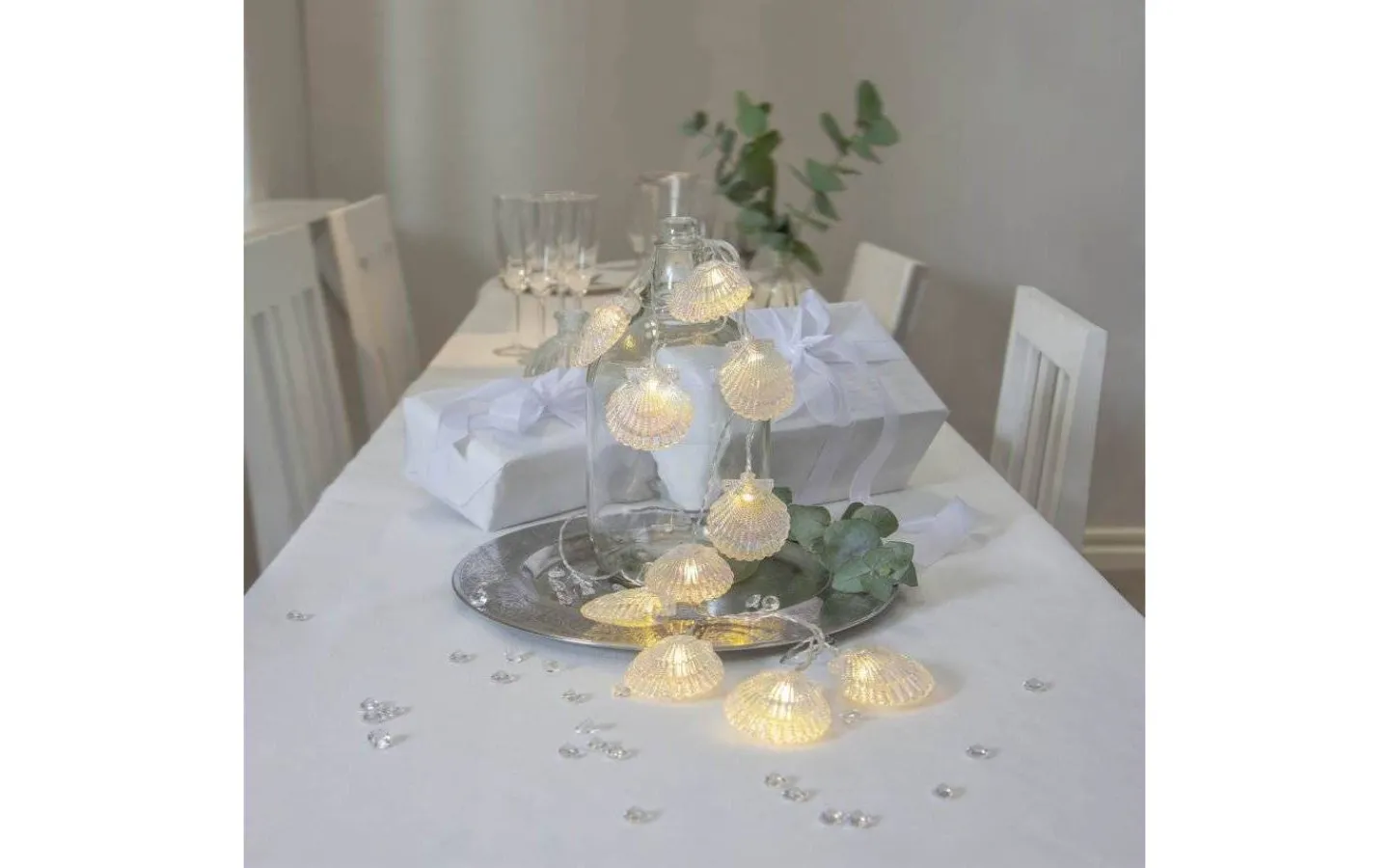 Batterislingor Inomhus|Barnrum-Star Trading Seashell Batteridriven Ljusslinga Timer 1,35m