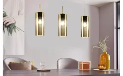 Avlånga Taklampor < Eglo Selvino Taklampa 71cm Nickel/Guld