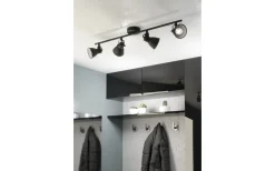 Avlånga Takspotlights|Takspot Med Minst 4 Lampor-Eglo Seras Takspotlight 77cm GU10 LED 3000K 4x3W Svart