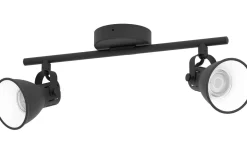 Avlånga Takspotlights|Takspot Med 2 Lampor-Eglo Seras Takspotlight 37cm GU10 LED 3000K 2x3W Svart