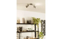 Avlånga Takspotlights|Takspot Med 2 Lampor < Eglo Seras Takspotlight 37cm GU10 LED 3000K 2x3W Antik Nickel