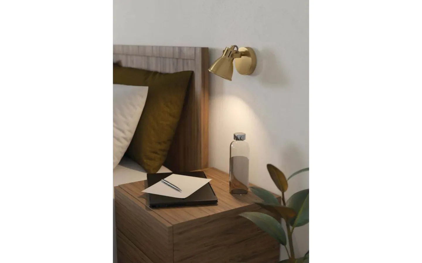 Läslampor < Eglo Seras Vägglampa LED 3000K 3W Guldfärgad