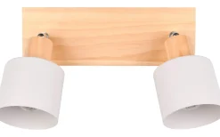 Takspot Med 2 Lampor-Trio Lighting Shanti Spotlight 2-delad E14 varmgrå/trä