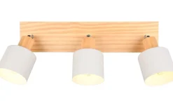 Avlånga Takspotlights|Takspot Med 3 Lampor < Trio Lighting Shanti Spotlight 3-delad E14 varmgrå/trä