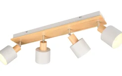 Avlånga Takspotlights|Takspot Med Minst 4 Lampor-Trio Lighting Shanti Spotlight 4-delad E14 varmgrå/trä