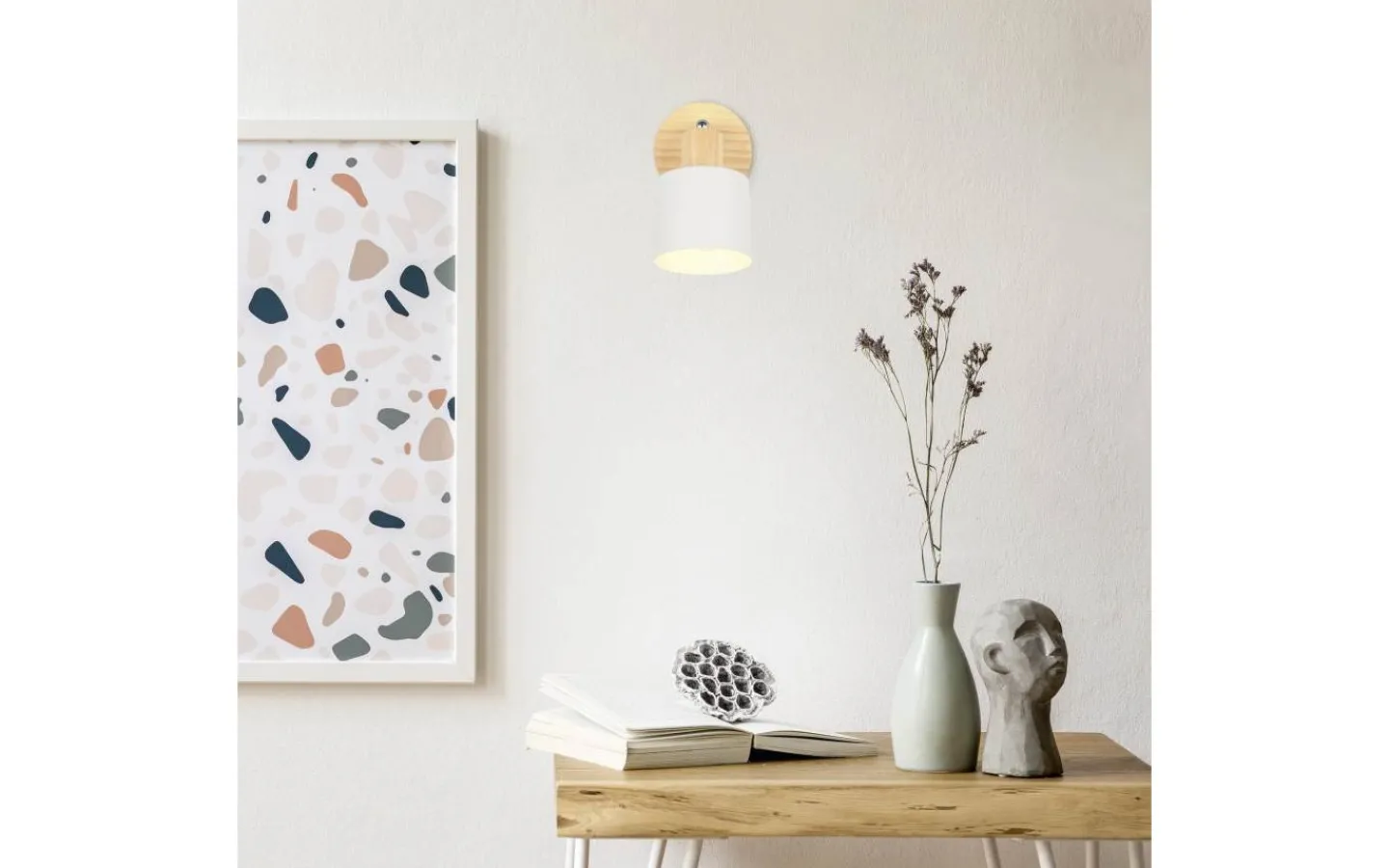 Läslampor-Trio Lighting Shanti Spotlight E14 varmgrå/trä