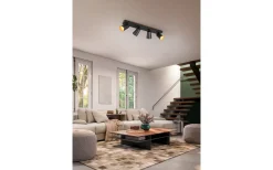 Avlånga Takspotlights|Takspot Med Minst 4 Lampor < Trio Lighting Sharp Spotlight 4-delad GU10 matt svart/guld