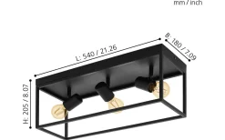 Plafonder-Eglo Silentina Plafond 54cm Svart
