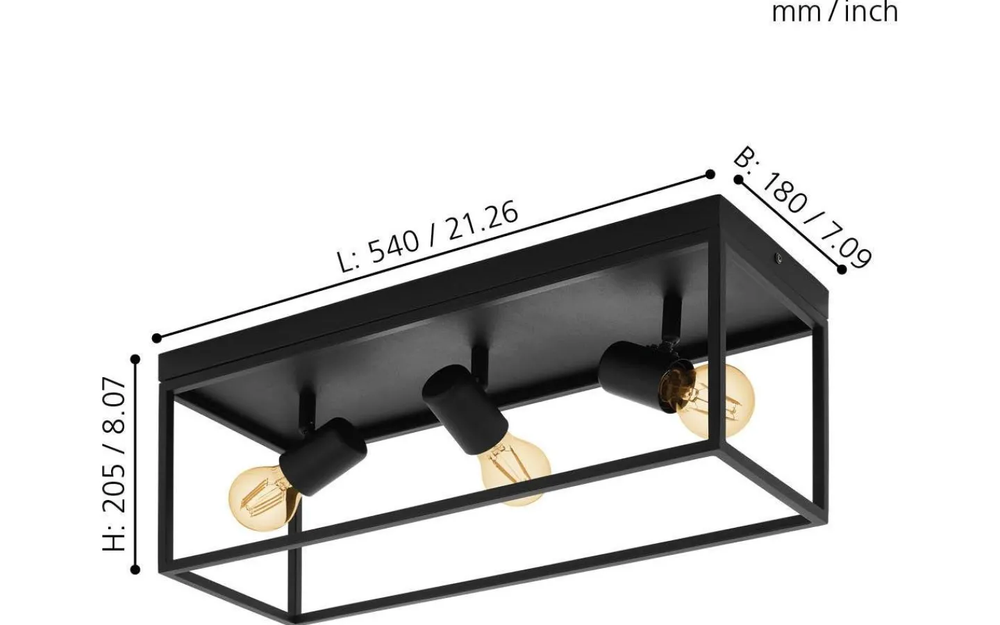 Plafonder-Eglo Silentina Plafond 54cm Svart