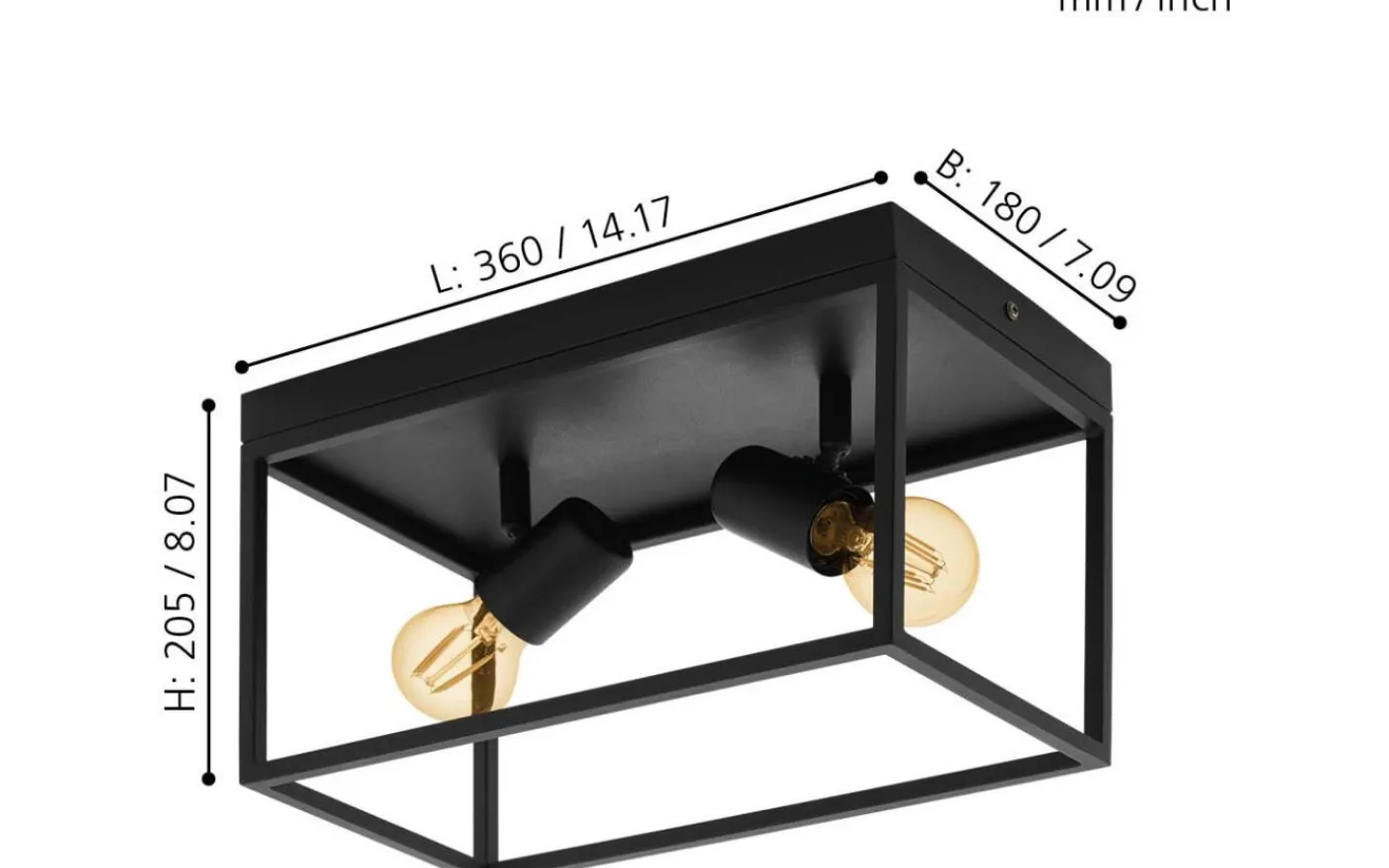 Plafonder-Eglo Silentina Plafond 36cm Svart