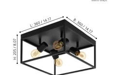 Plafonder-Eglo Silentina Plafond 36x36cm Svart