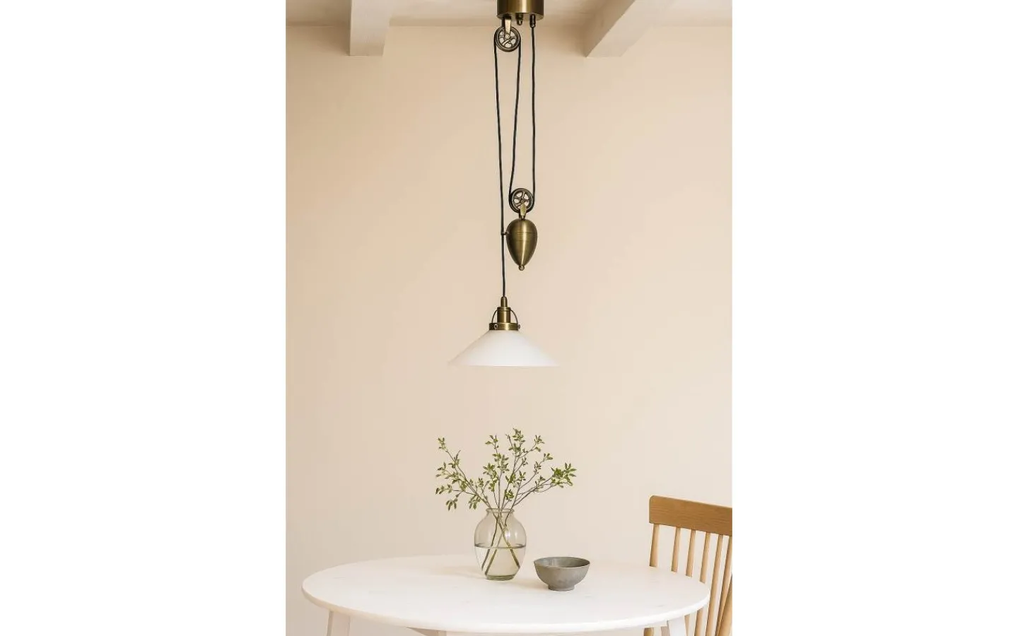 Kök & Matplats-Cottex Skomakare Hisslampa 37cm E27 Antik/Vit