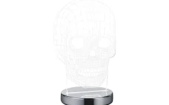 Nattlampor|Barnrum-Reality Skull Bordslampa LED i krom