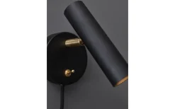 Läslampor < Belid Slender Vägglampa Svartstruktur/Mässing
