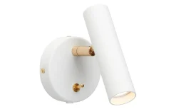 Läslampor < Belid Slender Vägglampa Vitstruktur/Mässing