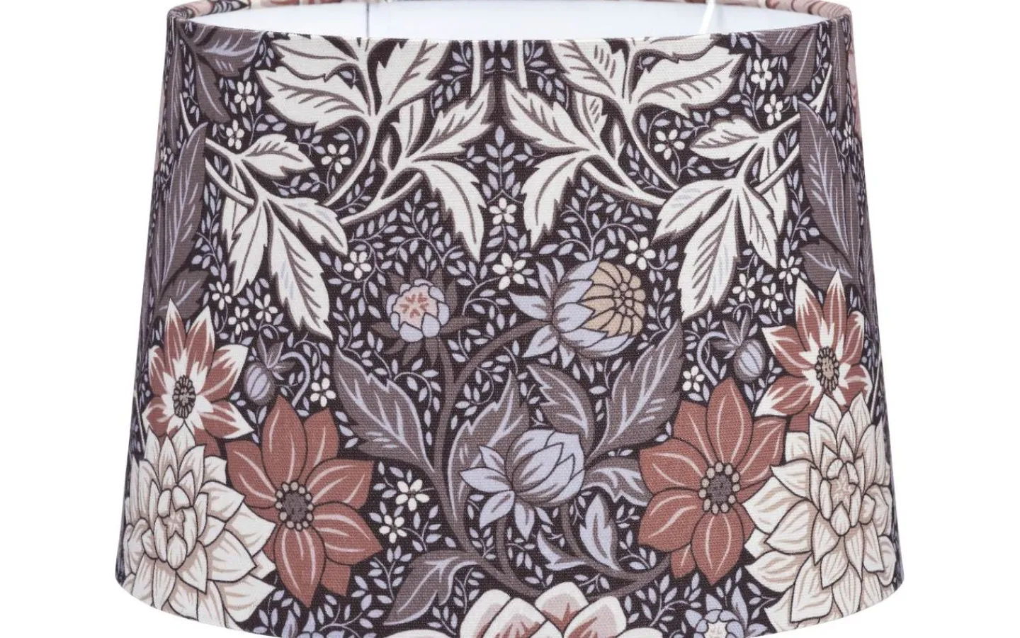 Mönstrade Lampskärmar-PR Home Sofia Lampskärm Ø25cm Dahlia Brun