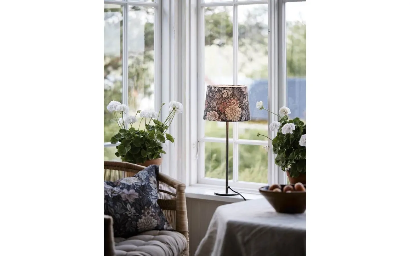 Mönstrade Lampskärmar-PR Home Sofia Lampskärm Ø25cm Dahlia Brun