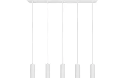 Avlånga Taklampor-Trio Lighting Soka Takpendel 5-delad GU10 matt vit
