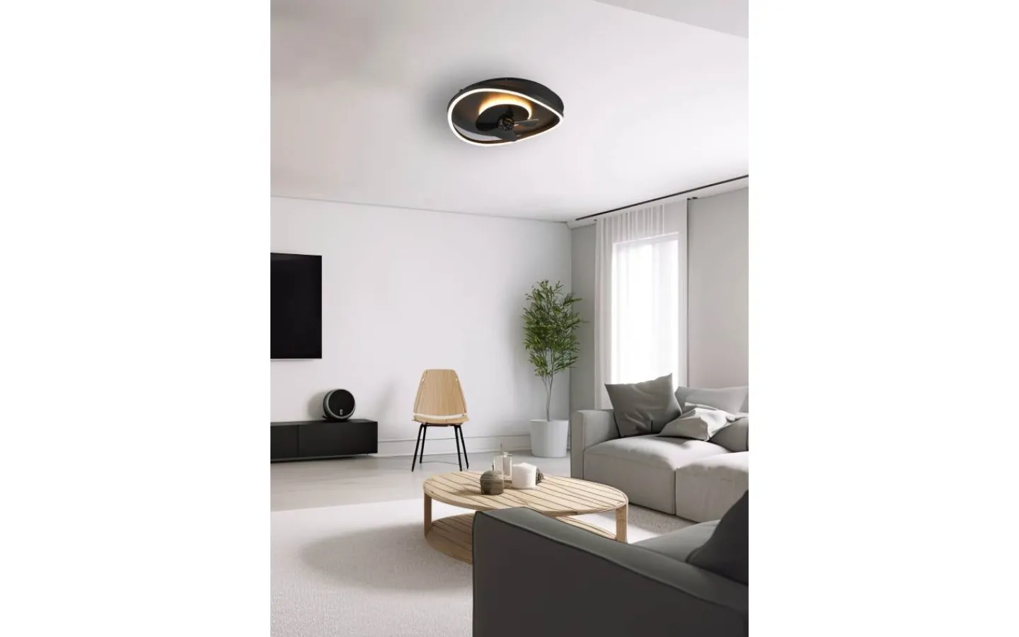 Takfläktar-Reality Sortland Takfläkt 50cm LED mattsvart