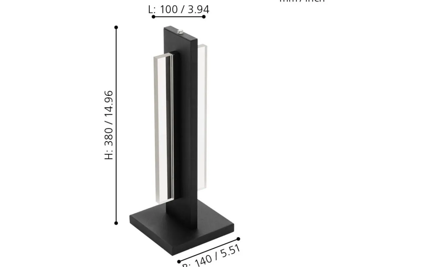 Bordslampor < Eglo Spadafora Bordslampa 38cm LED 3000K 12W Svart