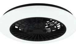 Takfläktar < Reality Stralsund Takfläkt 49cm LED mattsvart stjärnljus