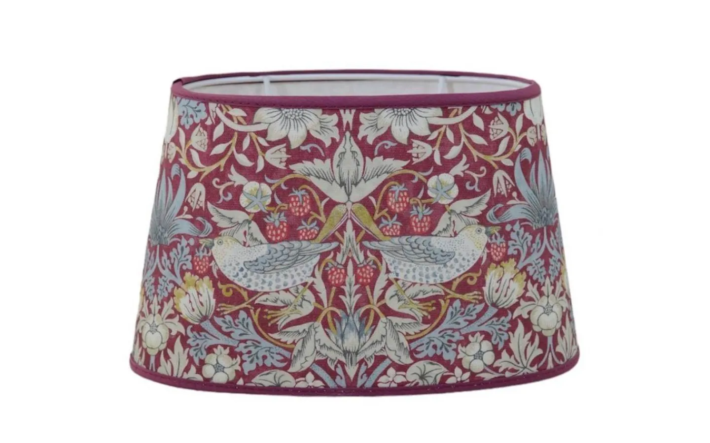 Ovala Lampskärmar-Hallbergs Strawberry Thief Oval Lampskärm 20cm Plum William Morris