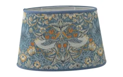 Ovala Lampskärmar-Hallbergs Strawberry Thief Oval Lampskärm 20cm Teal William Morris