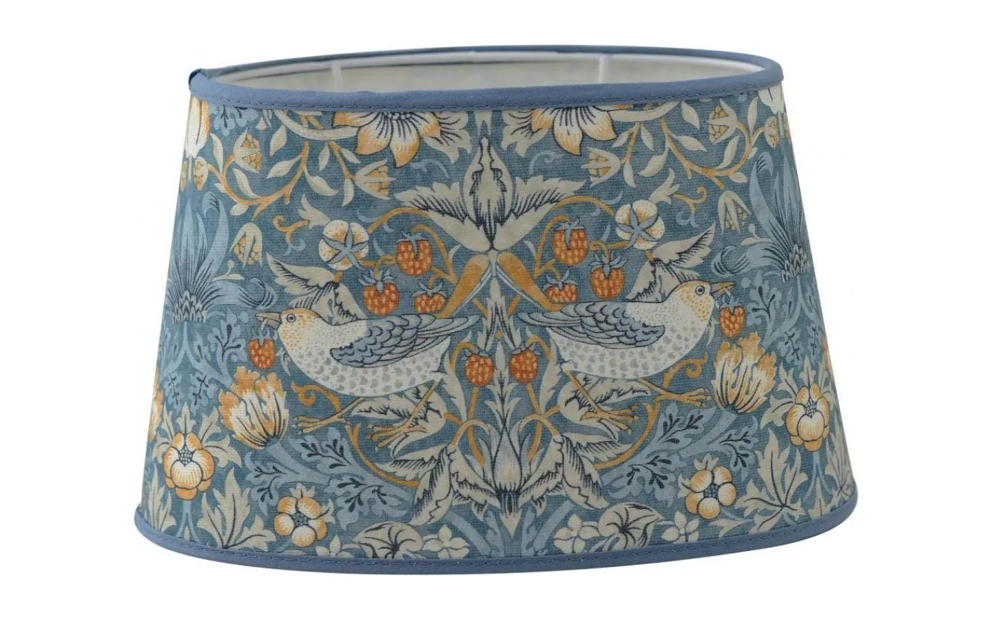 Ovala Lampskärmar-Hallbergs Strawberry Thief Oval Lampskärm 20cm Teal William Morris