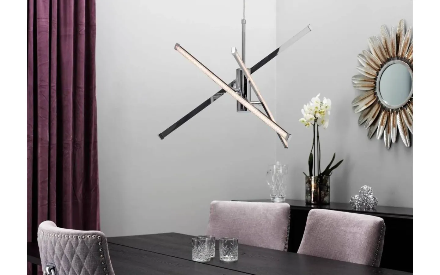 Stora Taklampor Ø50-69 Cm-Cottex Strazza Taklampa 62cm 3-Steg DIM Krom
