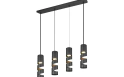 Avlånga Taklampor-Trio Lighting Stream Takpendel 4-delad GU10 mattsvart