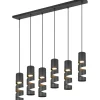Avlånga Taklampor-Trio Lighting Stream Takpendel 6-delad GU10 mattsvart