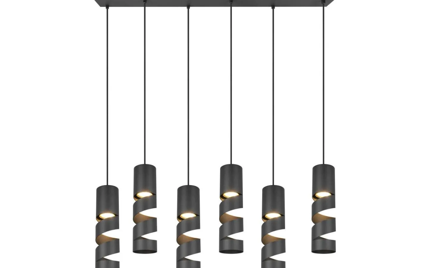 Avlånga Taklampor-Trio Lighting Stream Takpendel 6-delad GU10 mattsvart