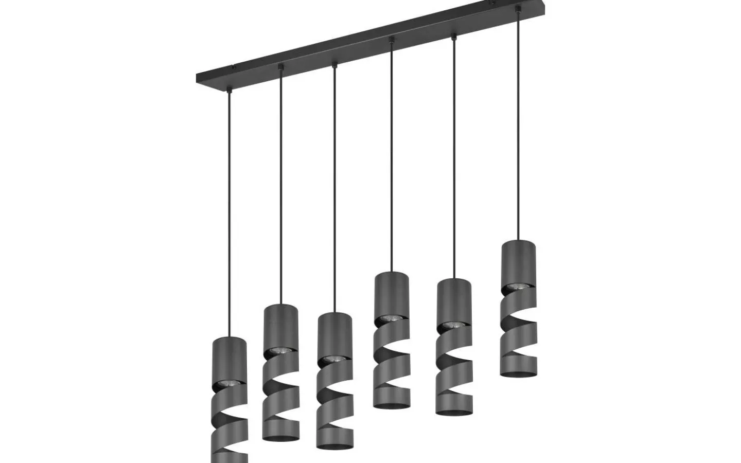 Avlånga Taklampor-Trio Lighting Stream Takpendel 6-delad GU10 mattsvart