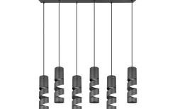 Avlånga Taklampor-Trio Lighting Stream Takpendel 6-delad GU10 mattsvart