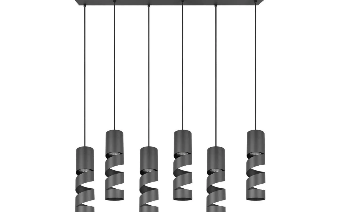 Avlånga Taklampor-Trio Lighting Stream Takpendel 6-delad GU10 mattsvart