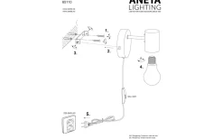 Lampetter-Aneta Strict Vägglampa Matt Mässing