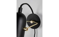 Sovrum|Läslampor-Globen Lighting Swan Mini Vägglampa Svart/Mässing