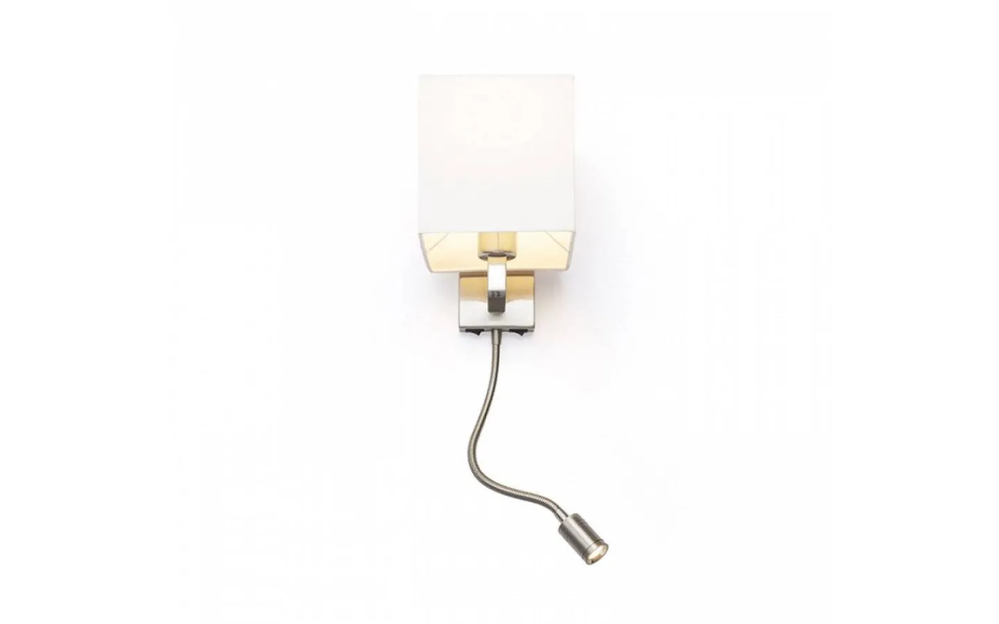 Sovrum|Läslampor < Rendl Taina Vägglampa Vit/Matt nickel E27 + 3W LED 25° 3000K