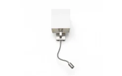 Sovrum|Läslampor < Rendl Taina Vägglampa Vit/Matt nickel E27 + 3W LED 25° 3000K
