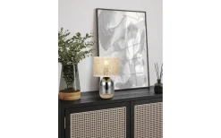 Bordslampor-Trio Lighting Tara Bordslampa 33cm E27 beige/förkromad
