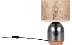 Bordslampor-Trio Lighting Tara Bordslampa 33cm E27 beige/förkromad