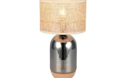 Bordslampor < Trio Lighting Tara Bordslampa 43cm E27 beige/förkromad